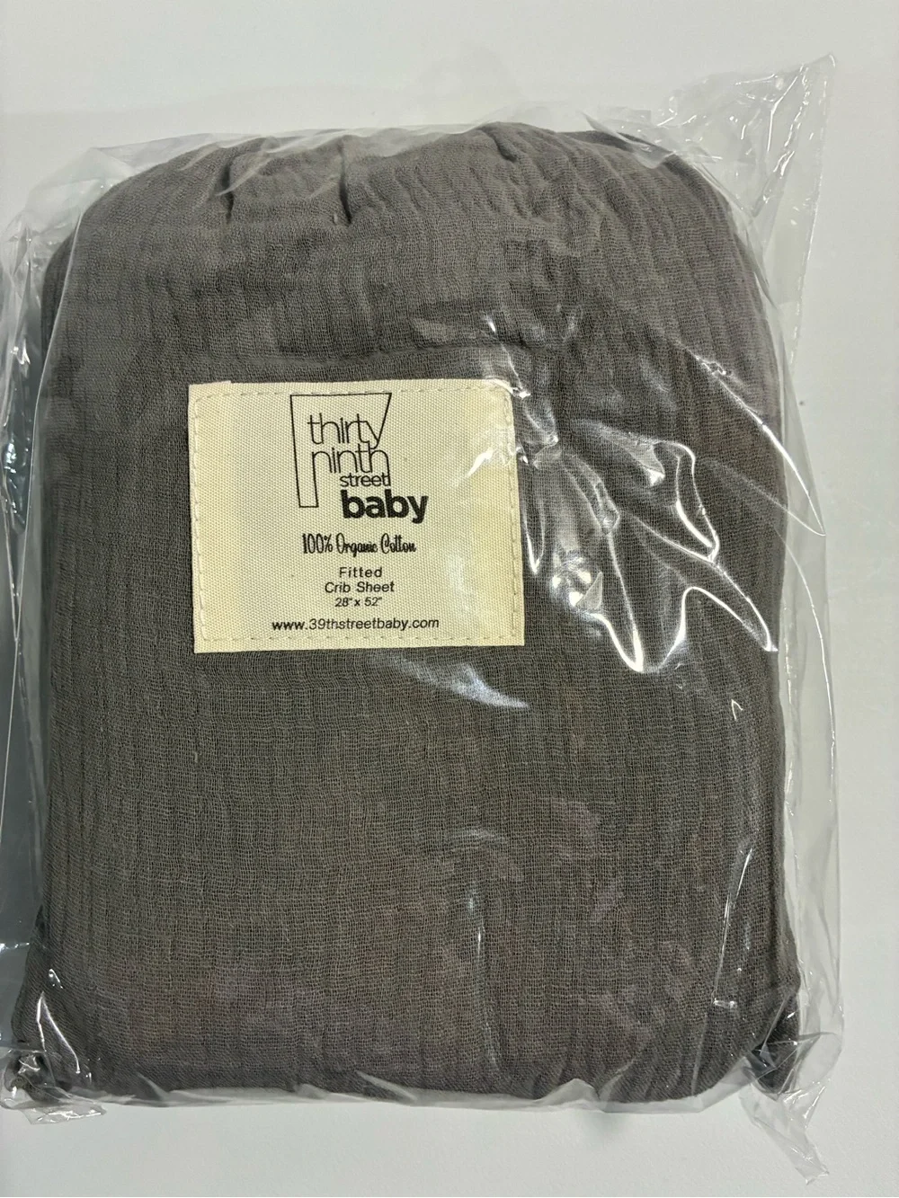 Organic Cotton Crib Sheet - Charcoal